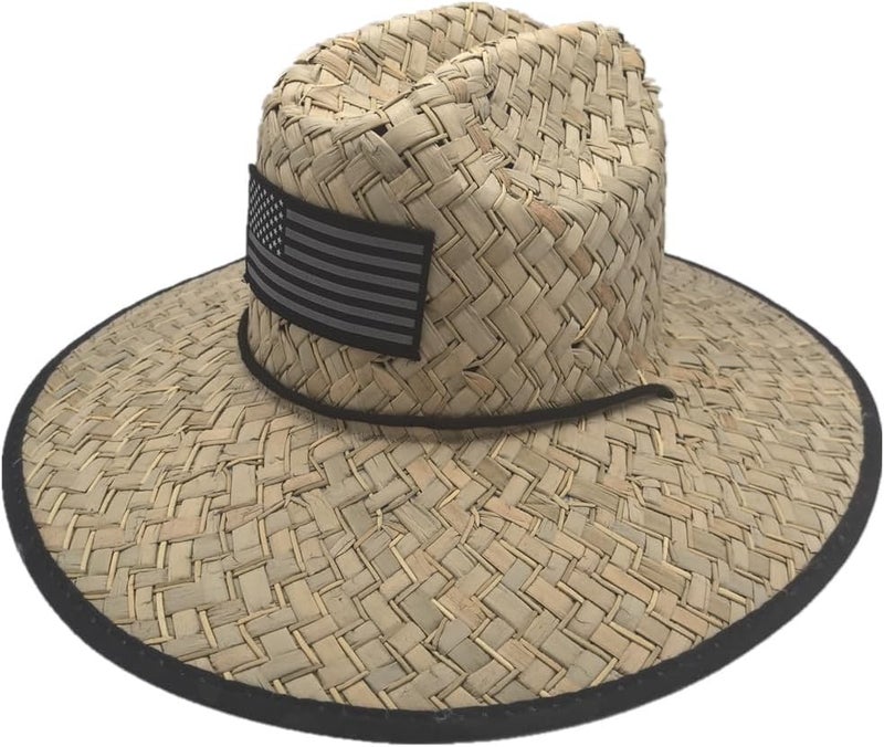 TUREVIEW Store Men's and Wowen's Lifeguard Straw Hat Wide Brim Beach Hat Sun Protection Outdoor Hat for Fishing Hiking - Image 1